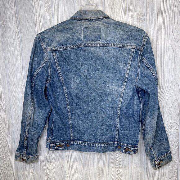 Levi's Denim Trucker Jacket Men's 38 Vintage 70506-0216 Distressed Faded Stained - Picture 3 of 15